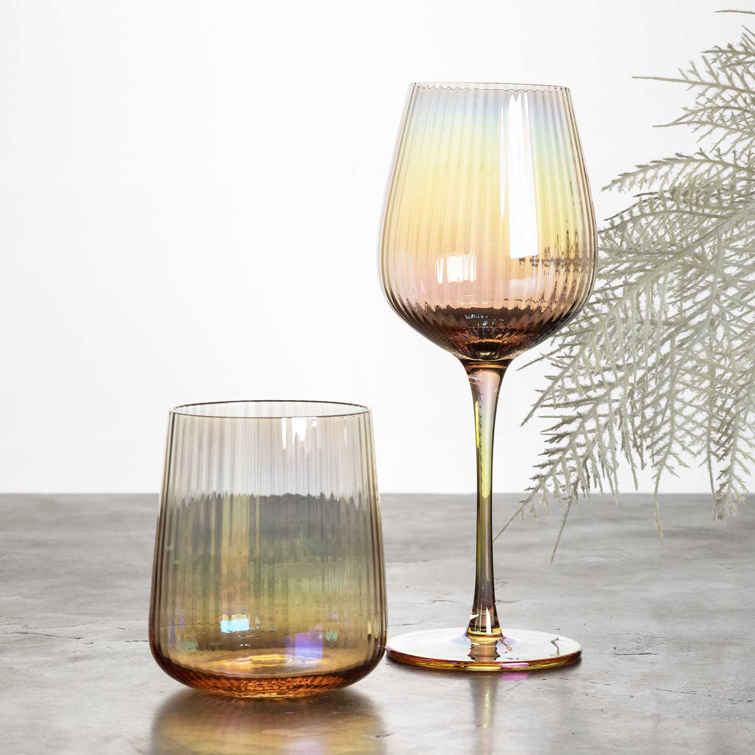 Vaso ambar tornasol setx2 - Ambiente Gourmet México