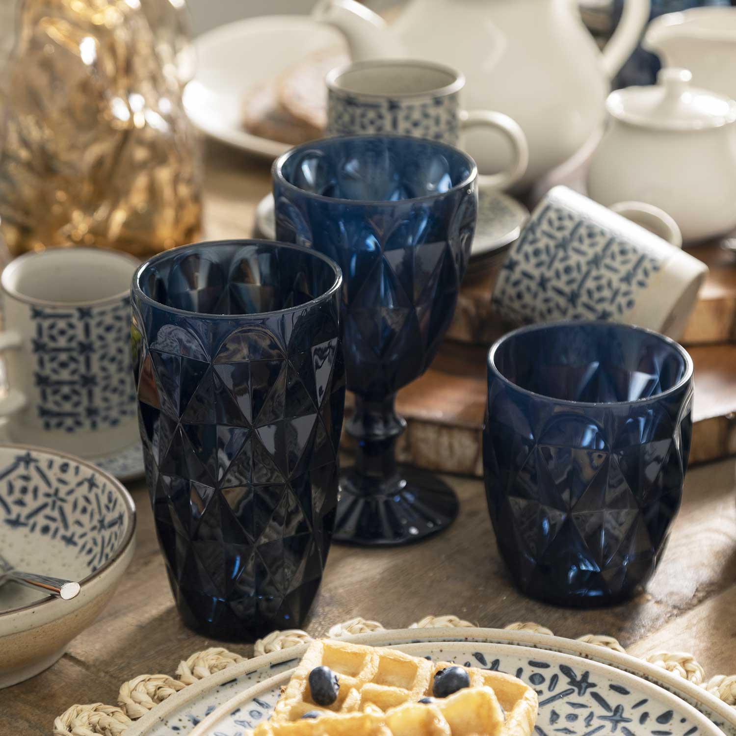 Vaso largo borneo azul 560 ml