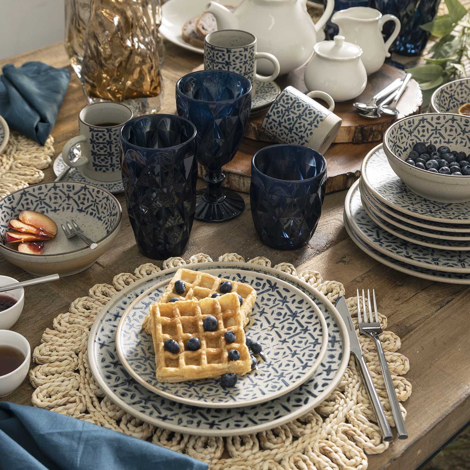 Vaso largo borneo azul 560 ml - Ambiente Gourmet México