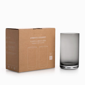 Vaso largo gris set x 2 - Ambiente Gourmet México