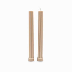 Velas Acanalada beige 27cm set x2 - Ambiente Gourmet México