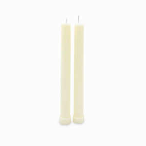Velas Acanalada ivory 27cm set x2 - Ambiente Gourmet México