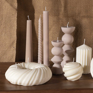 Velas decorativas espiral beige 25cm set x2 - Ambiente Gourmet México
