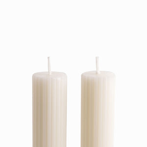Velas Largas Rayas Ivory 27Cm Set X2 - Ambiente Gourmet México