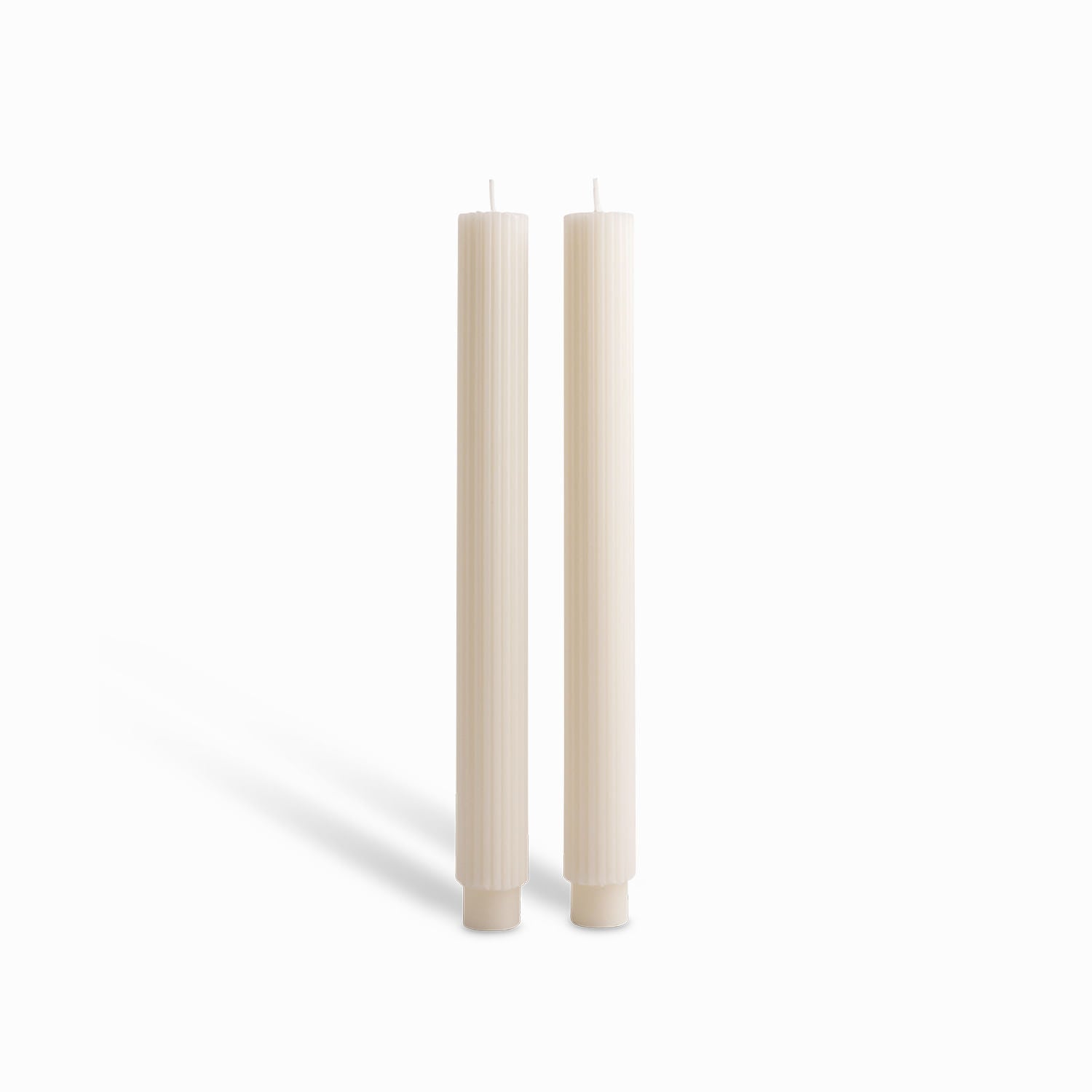 Velas Largas Rayas Ivory 27Cm Set X2 - Ambiente Gourmet México